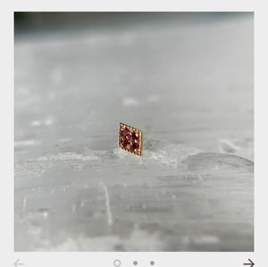 BVLA 14K Four Gem Harlequin with Grey Diamonds Threadless End